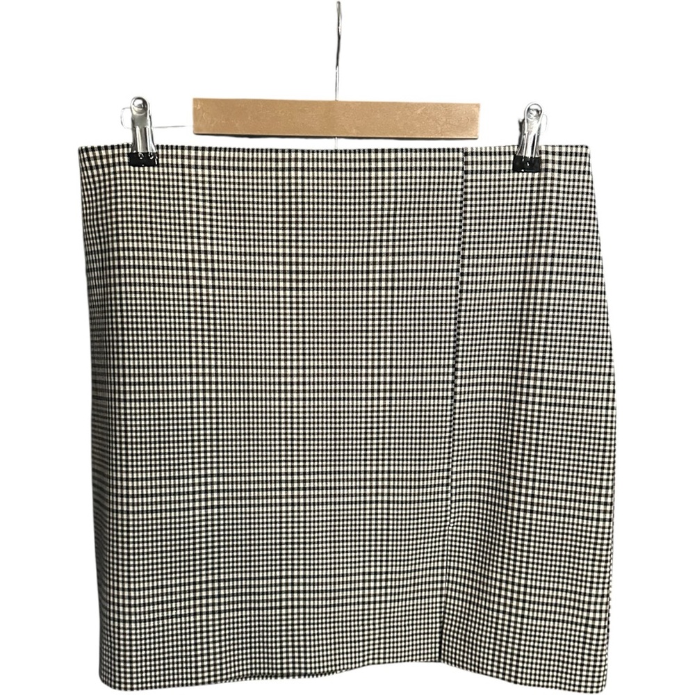 Rachel Zoe Houndstooth Plaid Skirt Black Brown Size 10